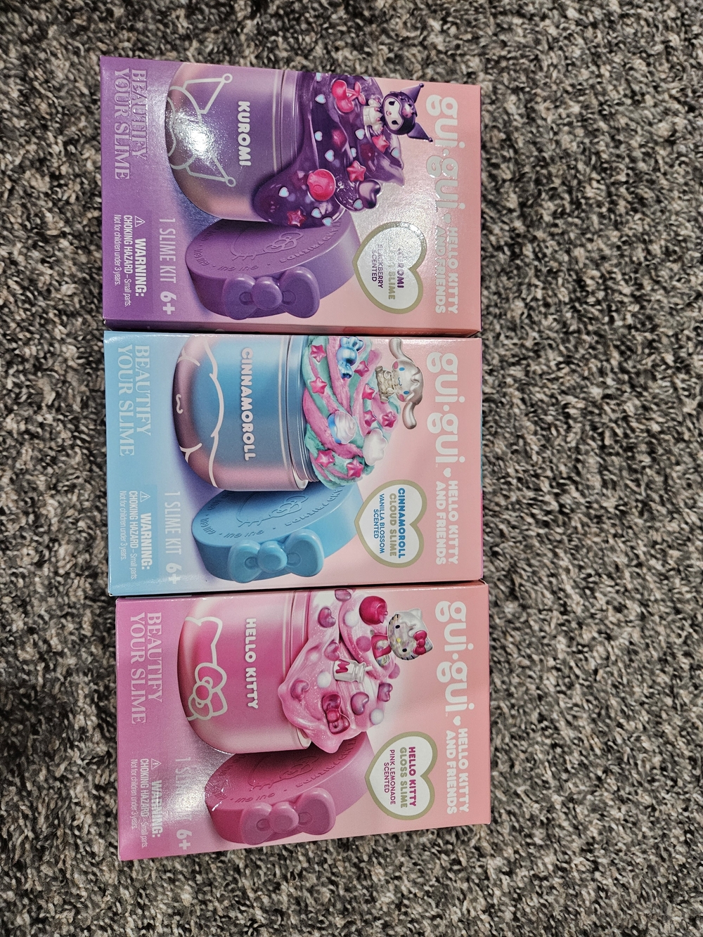 GuiGui Kids Slime 3-Piece Set in Pink & Purple NWT